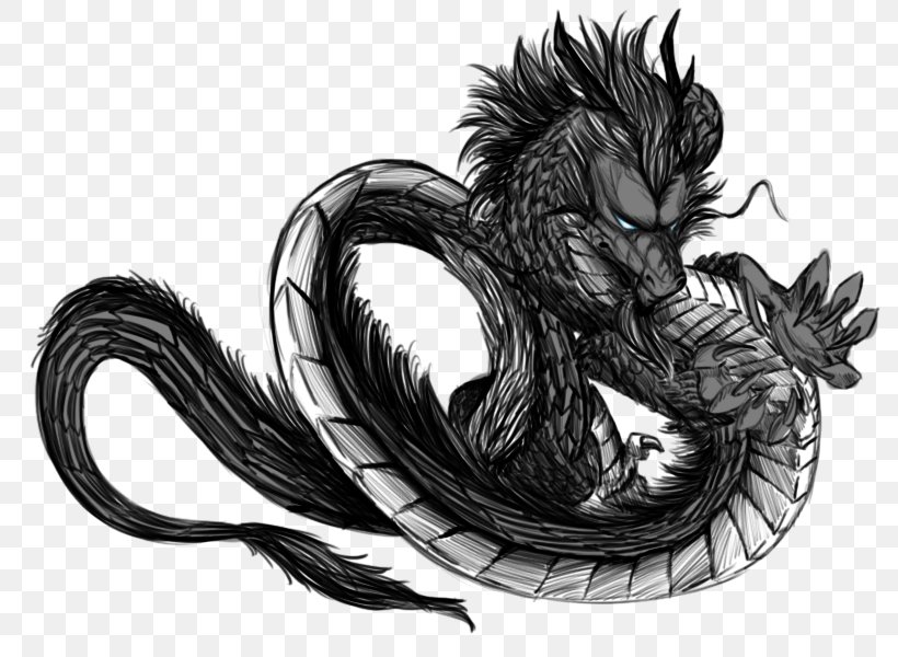 Dragon Legendary Creature White Supernatural, PNG, 800x600px, Dragon, Black And White, Drawing, Fictional Character, Legendary Creature Download Free