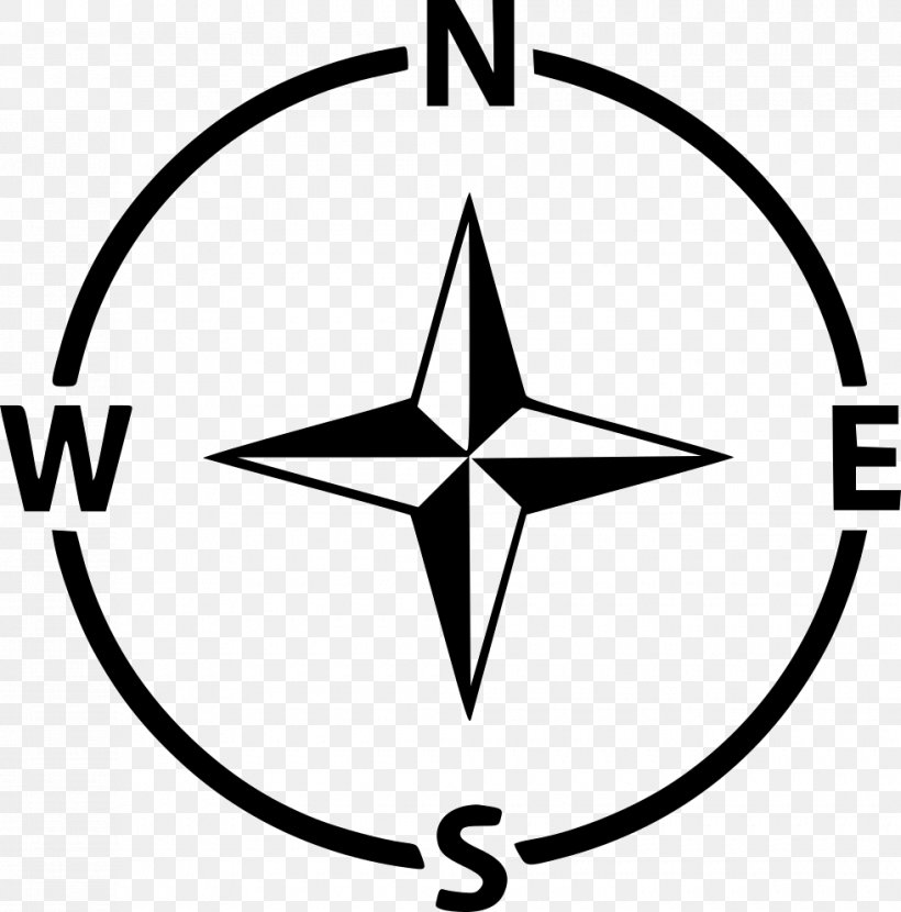 North Cardinal Direction South Compass Rose Clip Art, PNG, 980x992px, North, Area, Black And White, Cardinal Direction, Compass Download Free