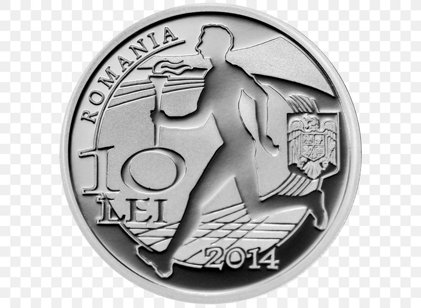 Coins Of The Romanian Leu National Bank Of Romania Silver, PNG, 600x600px, Coin, Black And White, Coins Of The Romanian Leu, Currency, Euro Download Free