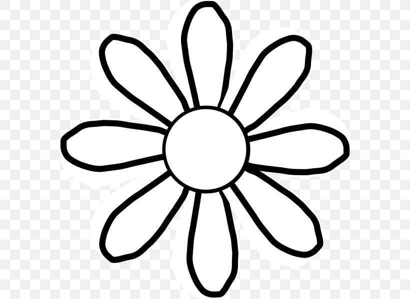 Flower Drawing Clip Art, PNG, 582x599px, Flower, Area, Art, Black, Black And White Download Free
