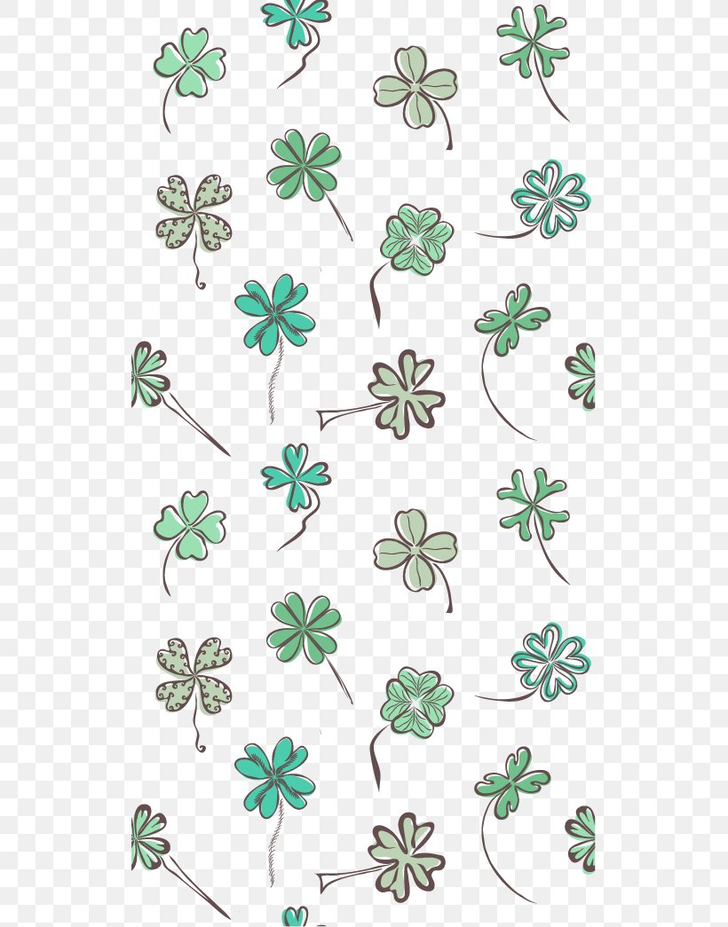 Four-leaf Clover Four-leaf Clover, PNG, 523x1045px, Leaf, Area, Branch, Clover, Element Download Free