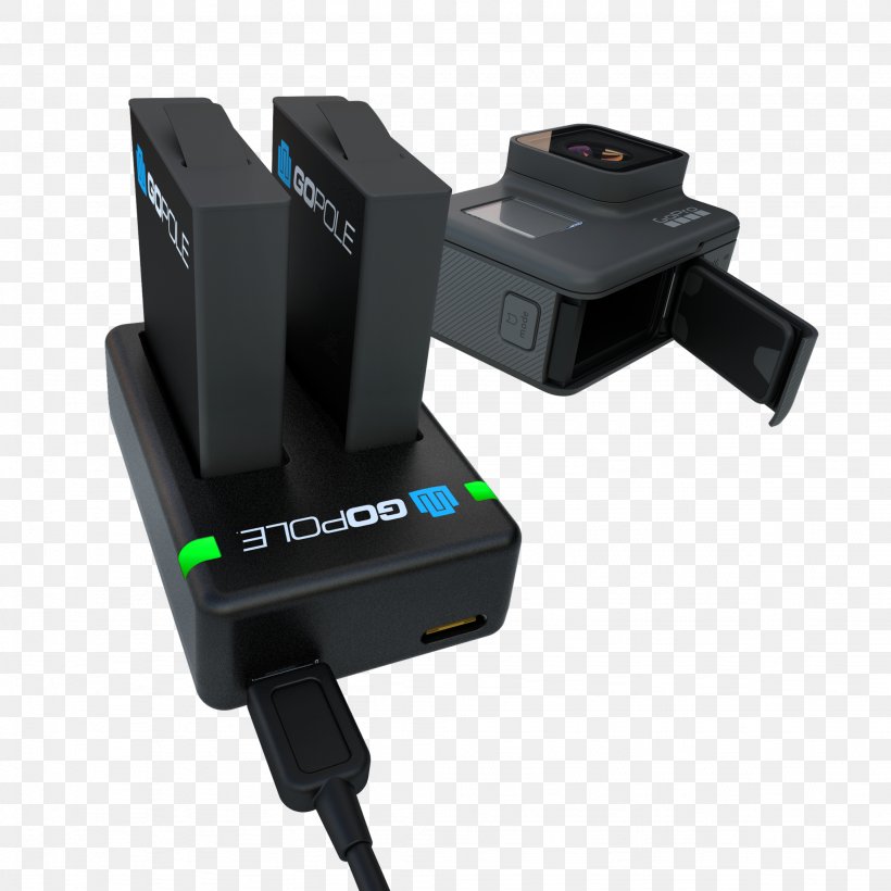 Battery Charger GoPro HERO5 Black Electric Battery GoPro HERO6 Black, PNG, 2048x2048px, Battery Charger, Camera, Electric Battery, Electronic Device, Electronics Download Free