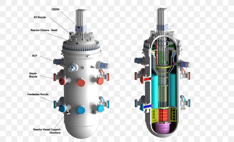 Small Modular Reactor Nuclear Reactor Nuclear Power Plant AP1000, PNG, 634x500px, Small Modular Reactor, American Nuclear Society, Chemical Reactor, Cylinder, Heat Exchangers Download Free