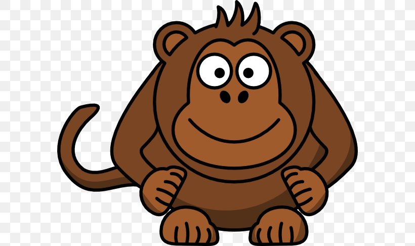 Chimpanzee Cartoon Monkey Clip Art, PNG, 594x486px, Chimpanzee, Art, Big Cats, Carnivoran, Cartoon Download Free