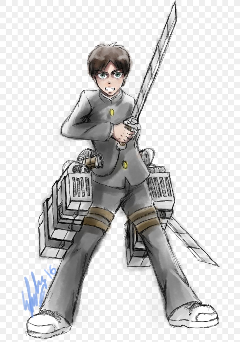 Eren Yeager Hange Zoe Attack On Titan: Junior High Drawing, PNG, 684x1168px, Watercolor, Cartoon, Flower, Frame, Heart Download Free