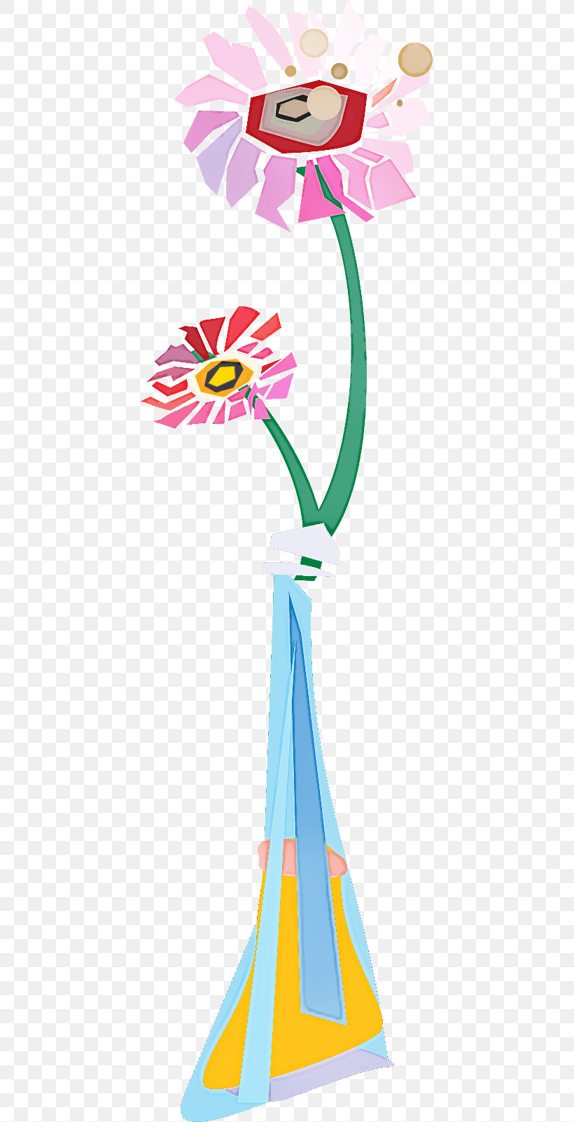 Flower Floral Vase, PNG, 417x1601px, Flower, Floral, Line, Potted, Ribbon Download Free
