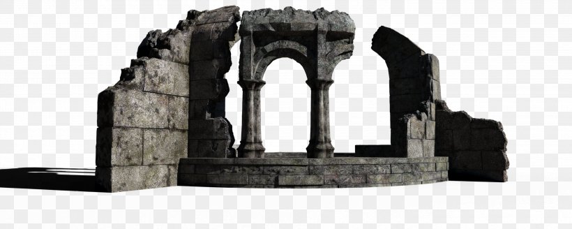 Ruins Building Clip Art, PNG, 3000x1200px, Ruins, Arch, Architectural Engineering, Art, Automotive Tire Download Free