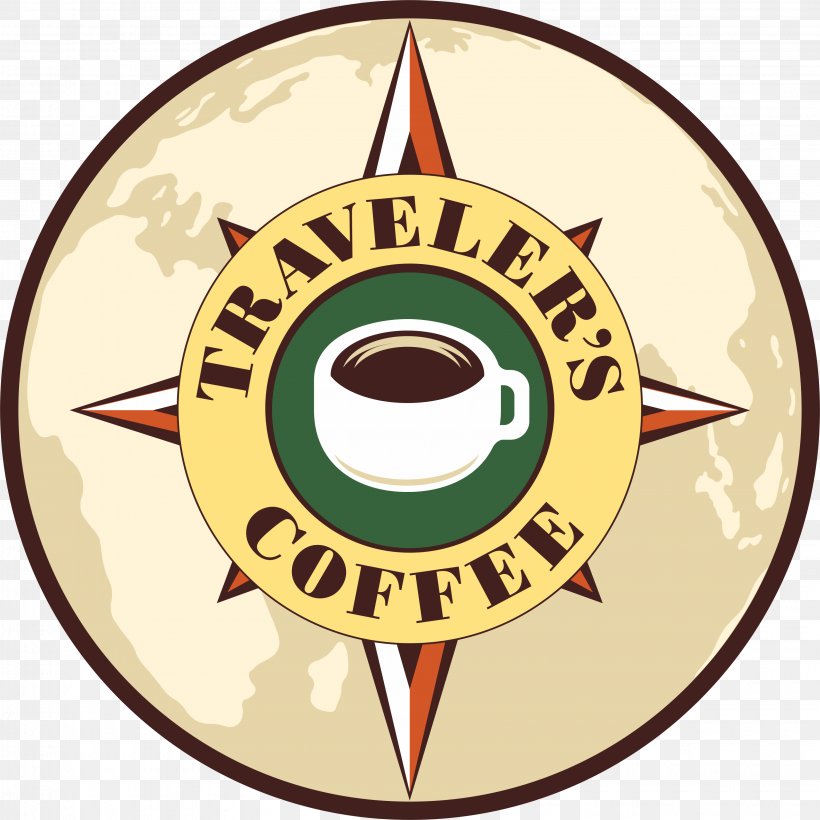 Cafe Traveler's Coffee Restaurant Delivery, PNG, 3190x3190px, Cafe, Badge, Brand, Coffee, Delivery Download Free