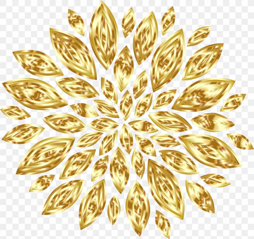 Gold Flower Petal Clip Art, PNG, 970x910px, Gold, Color, Commodity, Flower, Gold Leaf Download Free