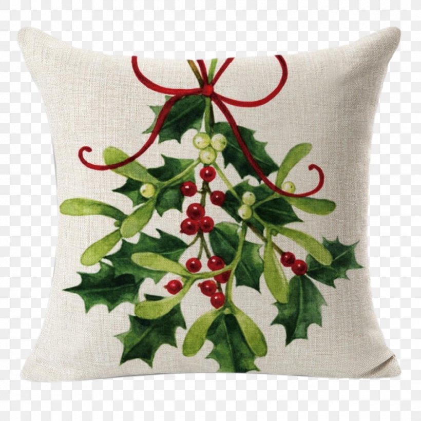 Throw Pillows Cushion Holly Kissing Bough, PNG, 1080x1080px, Pillow, Christmas, Couch, Cushion, Cut Flowers Download Free