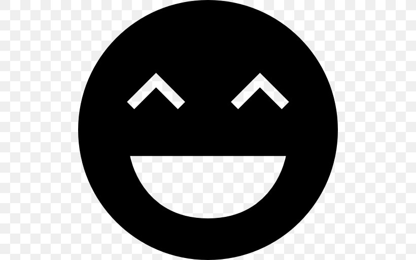 Emoticon Smiley Emoji Laughter, PNG, 512x512px, Emoticon, Area, Black And White, Emoji, Face With Tears Of Joy Emoji Download Free