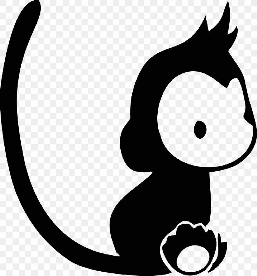 Logo Monkey, PNG, 931x1000px, Logo, Ape, Artwork, Black, Black And White Download Free