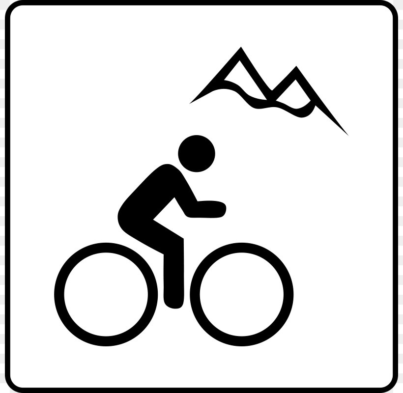 Mountain Bike Bicycle Mountain Biking Clip Art, PNG, 800x800px, Mountain Bike, Area, Bicycle, Black, Black And White Download Free