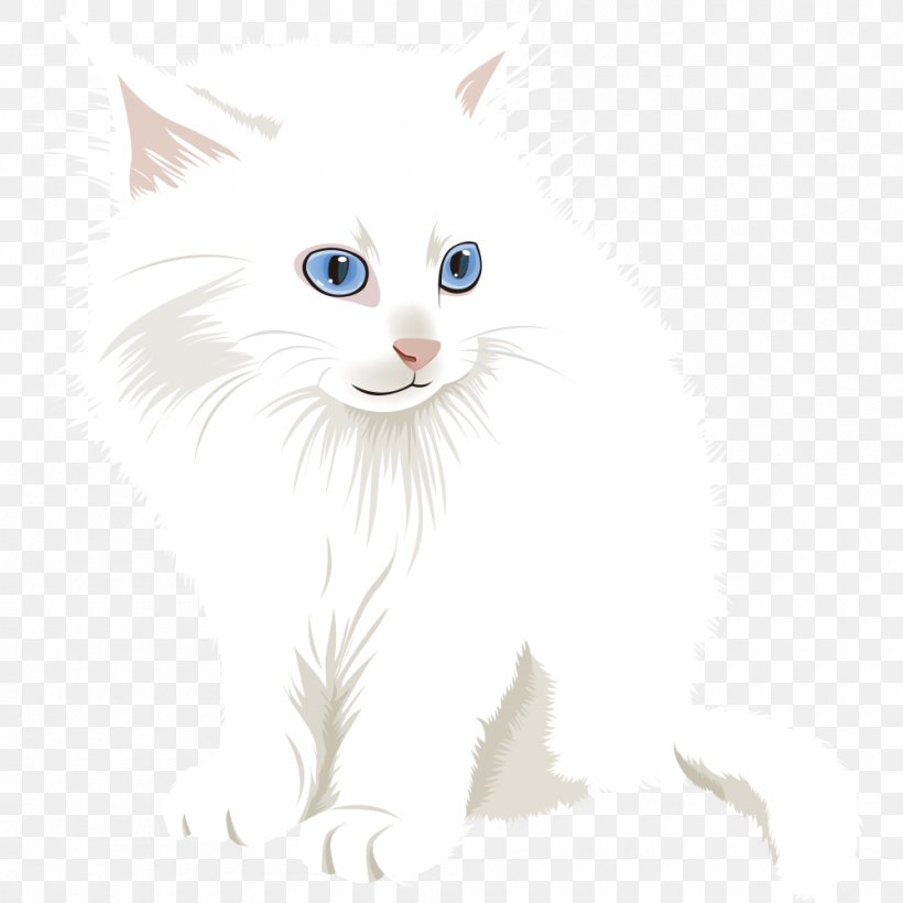 Whiskers Turkish Van Domestic Short-haired Cat Cartoon Vector Graphics