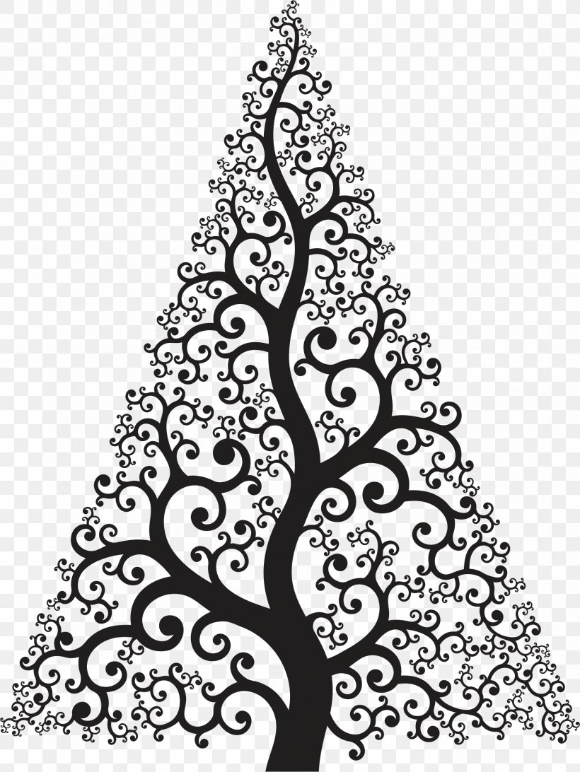 Christmas Tree Clip Art, PNG, 1774x2364px, Christmas Tree, Black And White, Branch, Christmas, Christmas Decoration Download Free