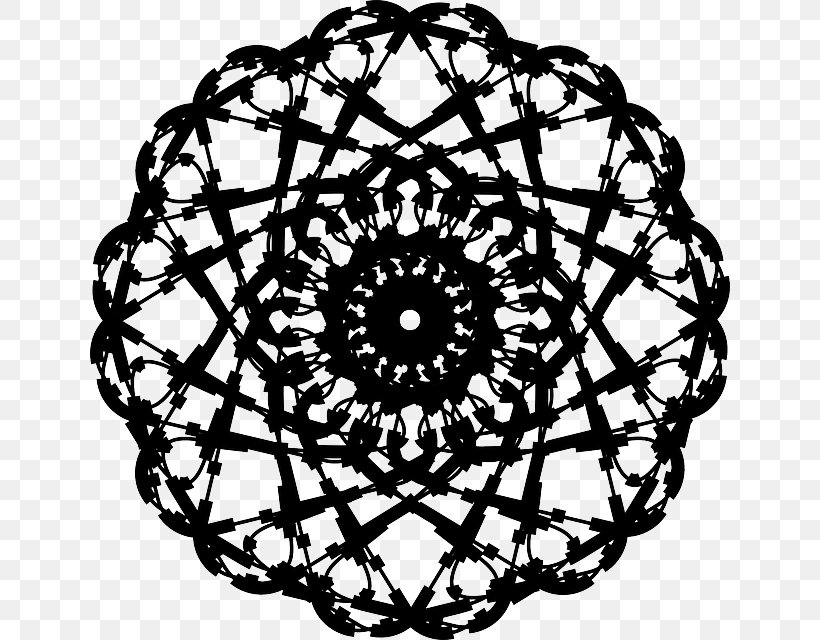 Ornament Rosette Visual Arts Clip Art, PNG, 640x640px, Ornament, Art, Black And White, Doily, Drawing Download Free