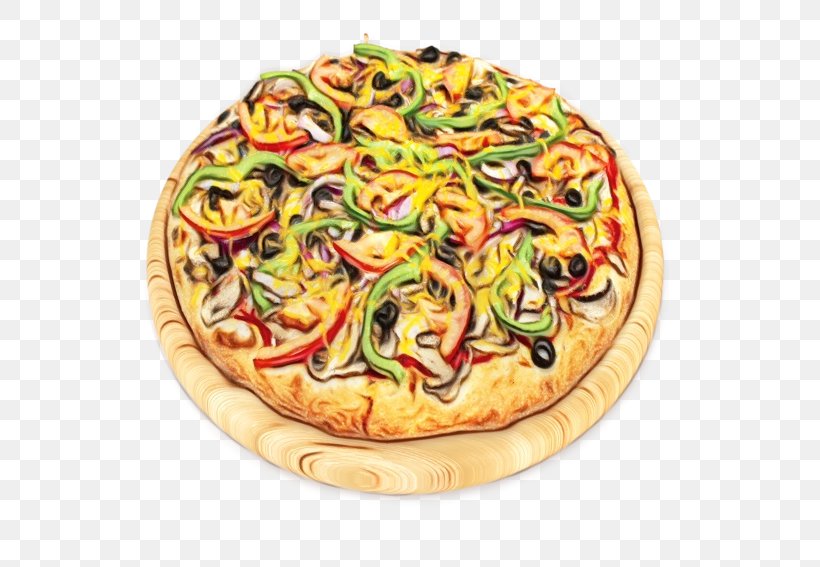 Food Pizza Dish Cuisine Ingredient, PNG, 653x567px, Watercolor, Cuisine, Dish, Fast Food, Flatbread Download Free
