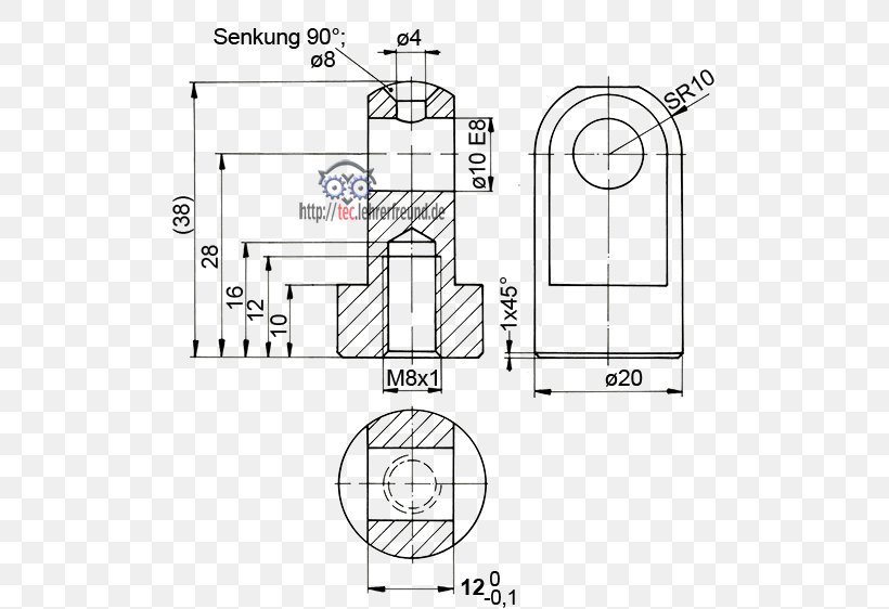 Technical Drawing Engineering Drawing Bohrung Multiview Projection, PNG, 524x562px, Technical