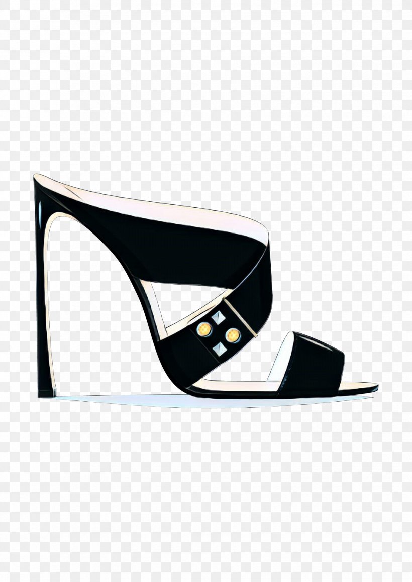 Footwear White Black Sandal Shoe, PNG, 1754x2480px, Pop Art, Black, Footwear, High Heels, Leather Download Free