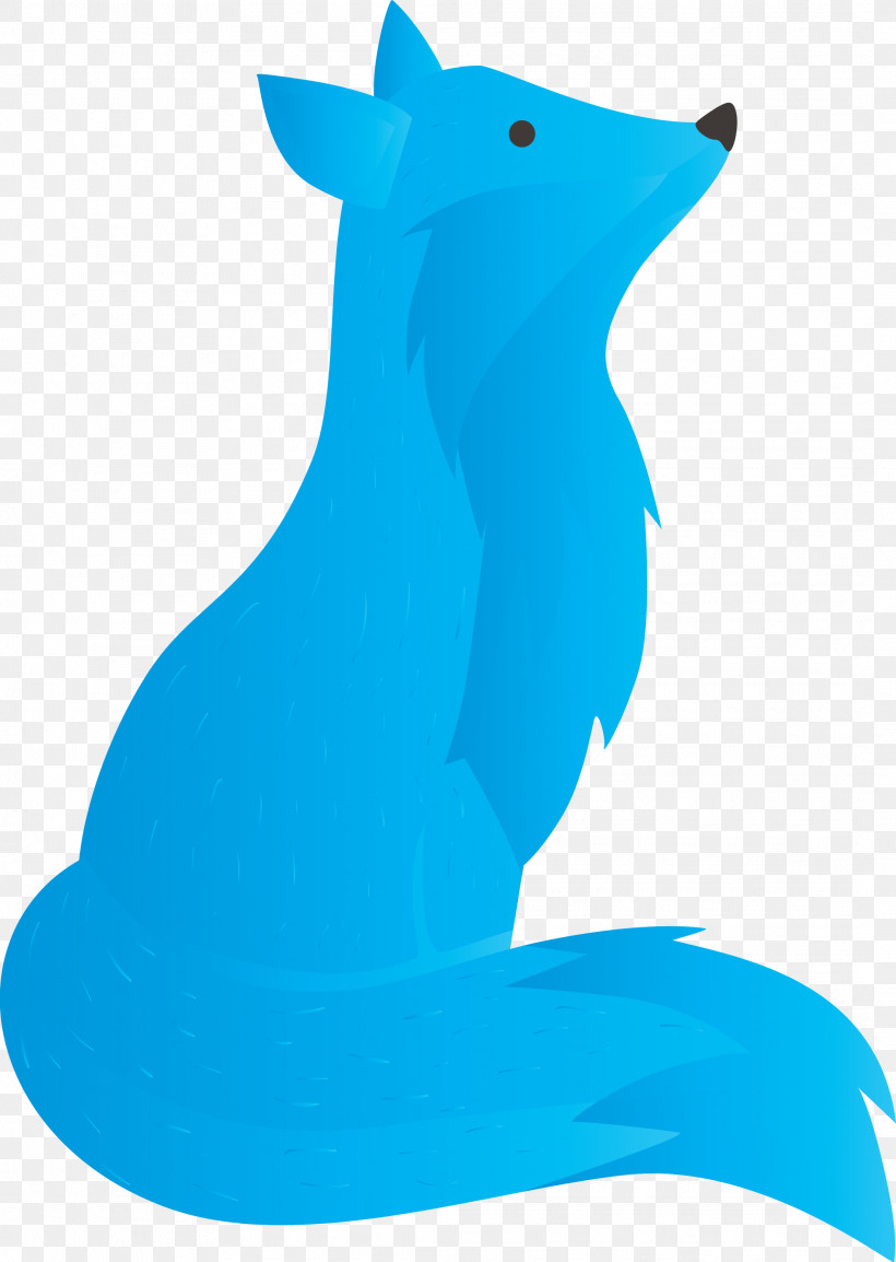 Blue Animal Figure Aqua Turquoise Azure, PNG, 2130x3000px, Watercolor Fox, Animal Figure, Aqua, Azure, Blue Download Free