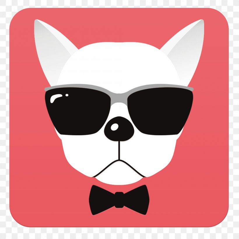 Dog Breed Glasses Whiskers Illustration, PNG, 1000x1000px, Dog Breed, Boston Terrier, Bow Tie, Breed, Bulldog Download Free
