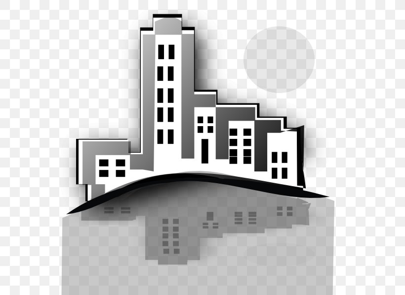 Real Estate Commercial Property Commercial Building Clip Art, PNG, 582x599px, Real Estate, Apartment, Architecture, Black And White, Brand Download Free