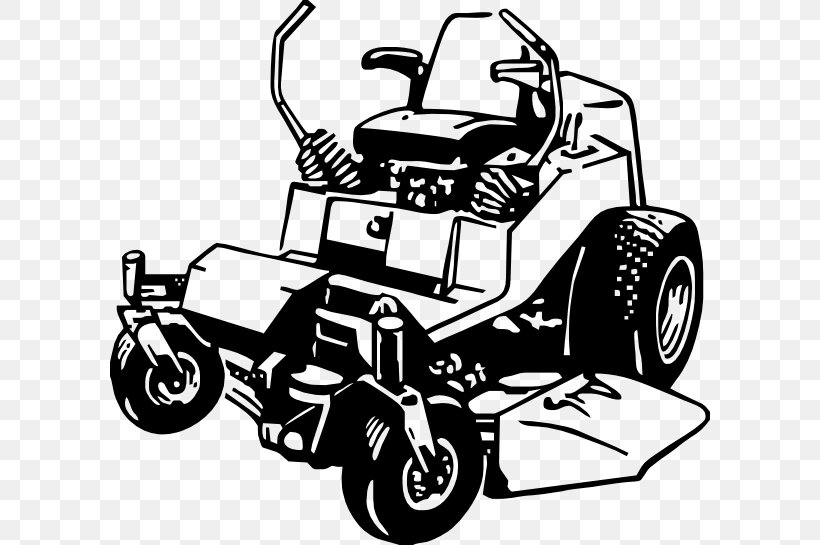 Zero-turn Mower Lawn Mowers Riding Mower Clip Art, PNG, 600x545px, Zeroturn Mower, Automotive Design, Black And White, Car, Cub Cadet Download Free