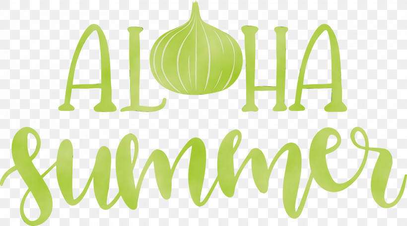 Logo Font Green Line Meter, PNG, 3000x1671px, Aloha Summer, Fruit, Geometry, Green, Line Download Free