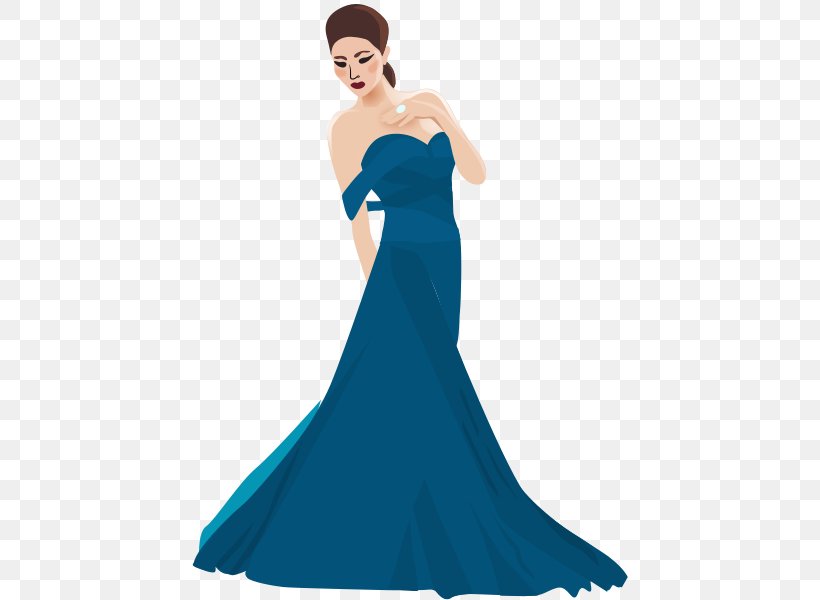 Evening Gown Dress Formal Wear Clip Art, PNG, 443x600px, Watercolor, Cartoon, Flower, Frame, Heart Download Free