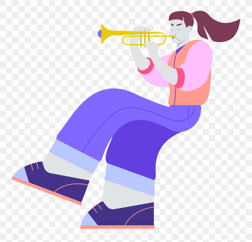 Playing The Trumpet Music, PNG, 2500x2401px, Music, Behavior, Cartoon, Character, Human Download Free