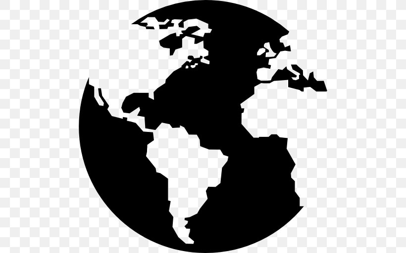Globe Earth Pangaea Continent World, PNG, 512x512px, Globe, Black, Black And White, Continent, Earth Download Free