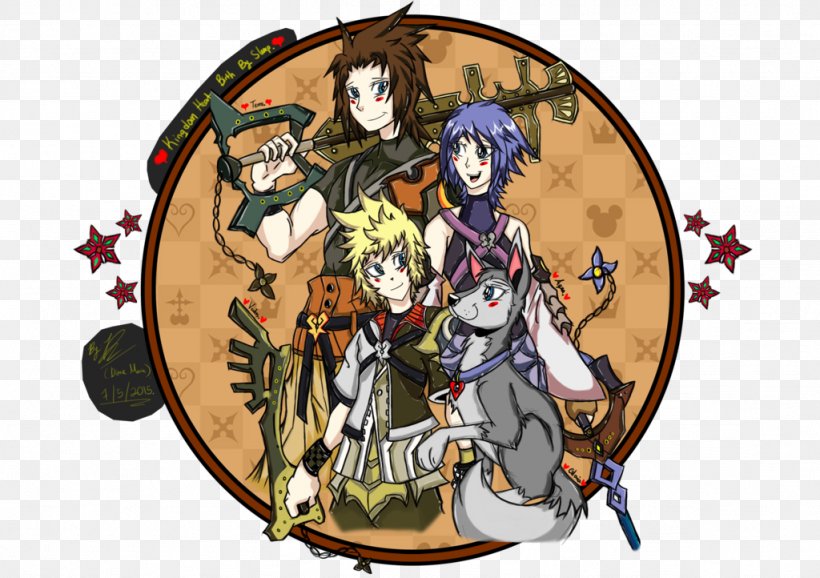 Kingdom Hearts Birth By Sleep Aqua Ventus Sora Character, PNG, 1024x722px, Watercolor, Cartoon, Flower, Frame, Heart Download Free