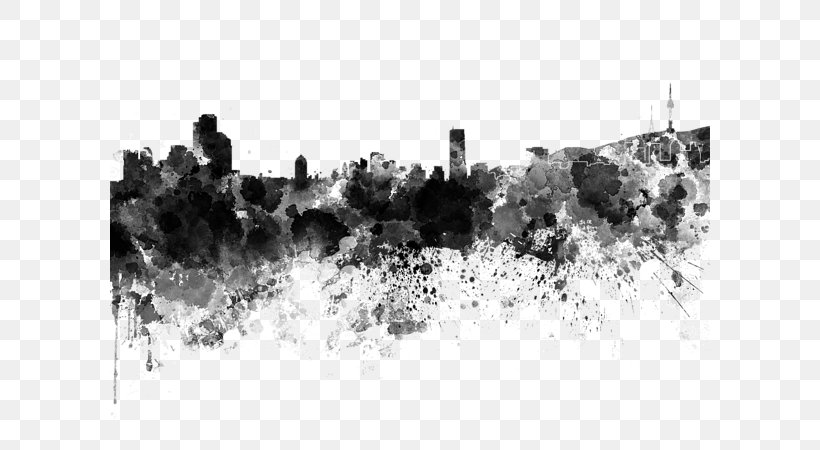 Seoul Stock Photography Watercolor Painting Skyline, PNG, 600x450px, Seoul, Art, Black And White, Canvas Print, City Download Free