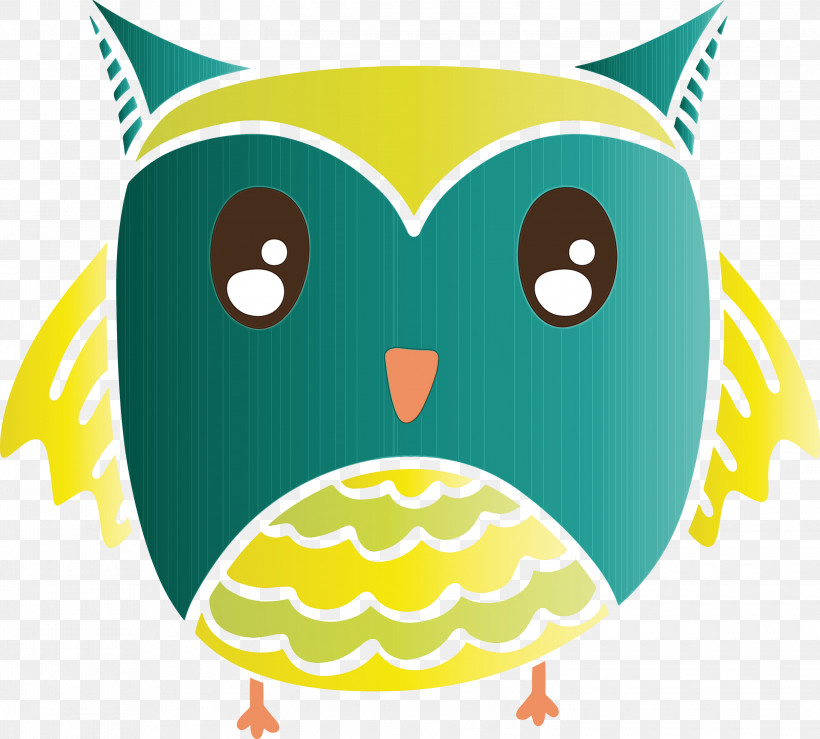 Beak Green Cartoon Birds Owl M, PNG, 3000x2704px, Cartoon Owl, Beak, Bird Of Prey, Birds, Cartoon Download Free