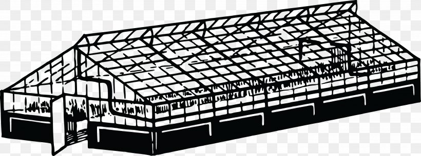 Greenhouse Roof Clip Art, PNG, 4000x1491px, Greenhouse, Agriculture, Black And White, Building, Crop Download Free