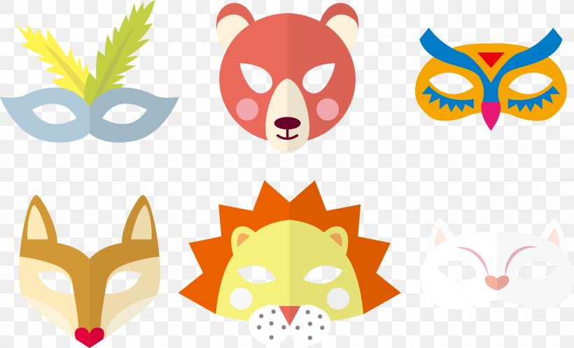 U513fu7ae5u9762u5177 Animal Mask Clip Art, PNG, 2646x1609px, Animal, Art,  Cartoon, Computer, Designer Download Free
