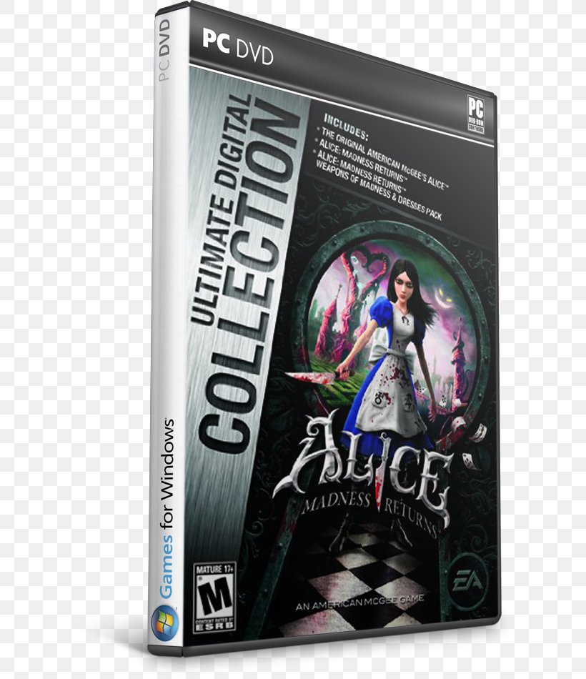 Alice: Madness Returns American McGee's Alice The Sims: Complete Collection Video Game Electronic Arts, PNG, 620x950px, Alice Madness Returns, Actionadventure Game, American Mcgee, Dvd, Electronic Arts Download Free