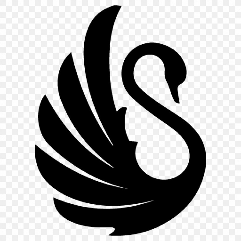 Black Swan Logo, PNG, 1024x1024px, Black Swan, Beak, Bird, Black And White, Brand Download Free