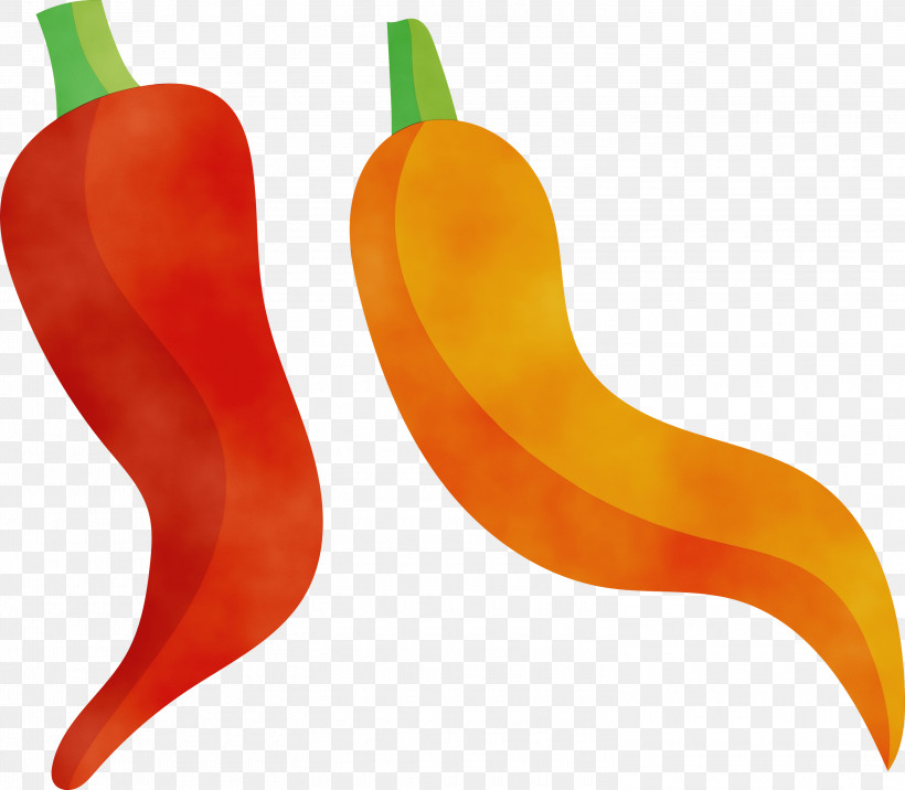 Chili Pepper Bell Pepper, PNG, 3000x2620px, Watercolor, Bell Pepper, Chili Pepper, Paint, Wet Ink Download Free