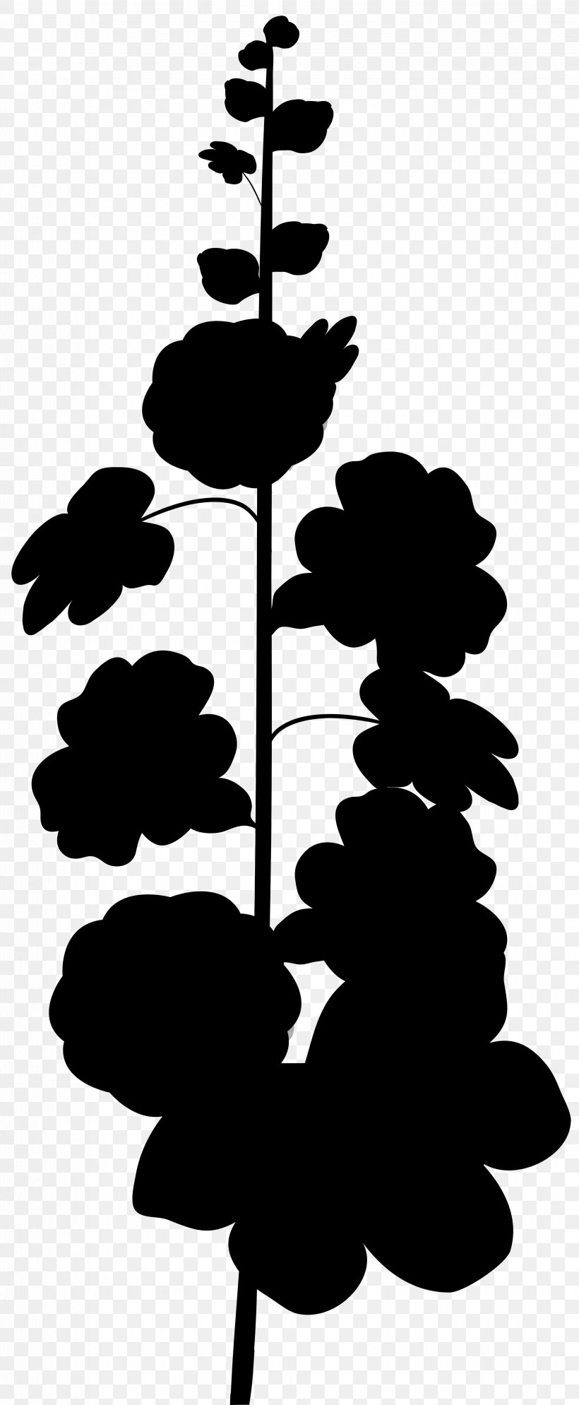 Flowering Plant Plant Stem Leaf Silhouette, PNG, 3298x8000px, Flower, Blackandwhite, Botany, Branching, Flowering Plant Download Free