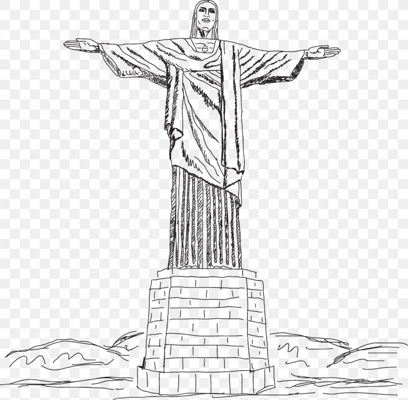 Christ The Redeemer Corcovado Clip Art, PNG, 1065x1045px, Christ The Redeemer, Art, Artwork, Black And White, Christianity Download Free