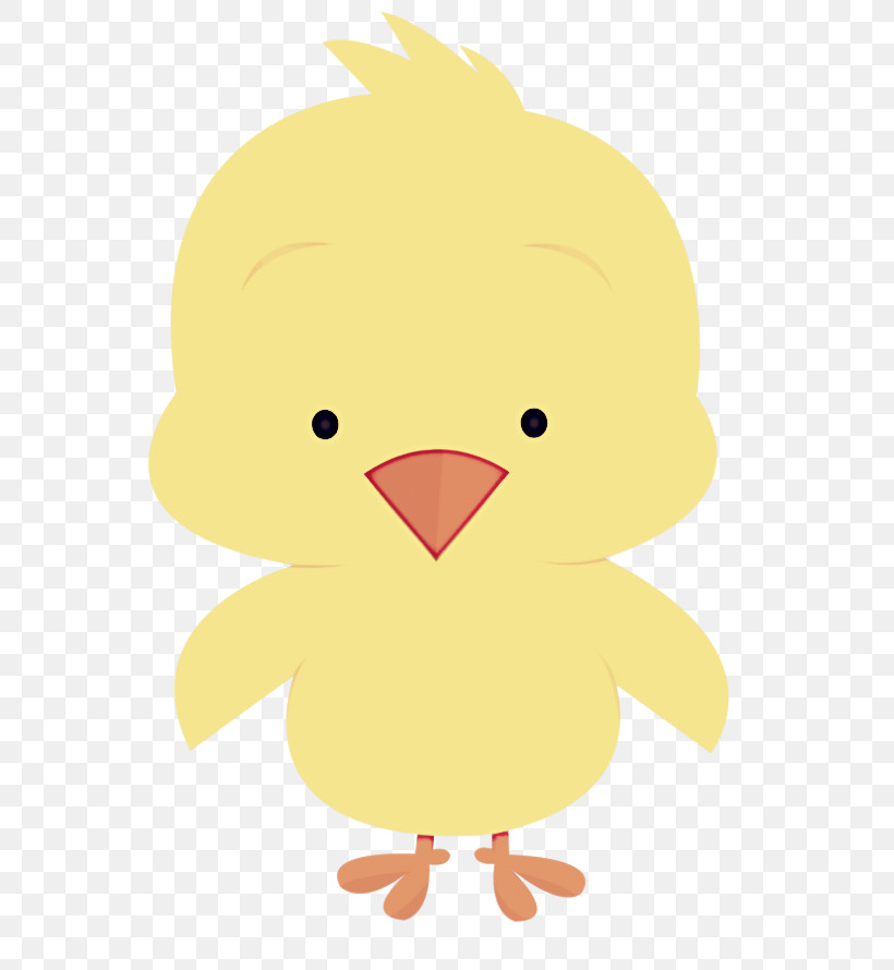 Yellow Cartoon Bird Beak Chicken, PNG, 700x890px, Yellow, Animal Figure, Beak, Bird, Cartoon Download Free