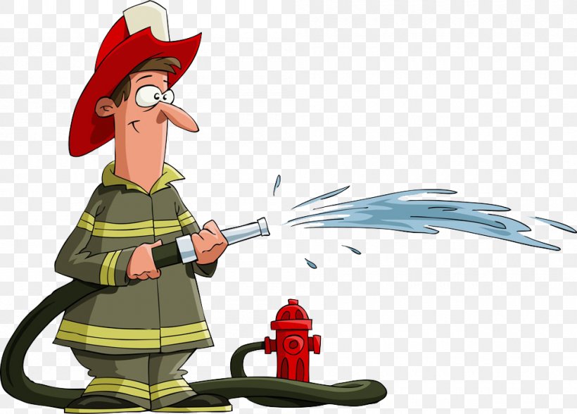 Firefighter Fire Hose Fire Hydrant Garden Hose, PNG, 1000x718px, Firefighter, Art, Cartoon, Drawing, Fictional Character Download Free