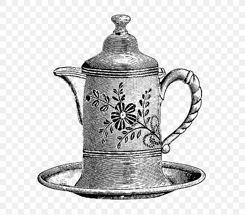 Jug Kettle Teapot Clip Art, PNG, 708x721px, Jug, Albom, Antique, Black And White, Coffee Cup Download Free