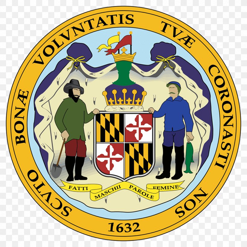 Seal Of Maryland Flag Of Maryland, PNG, 1050x1050px, Maryland, Area, Badge, Brand, Coat Of Arms Download Free