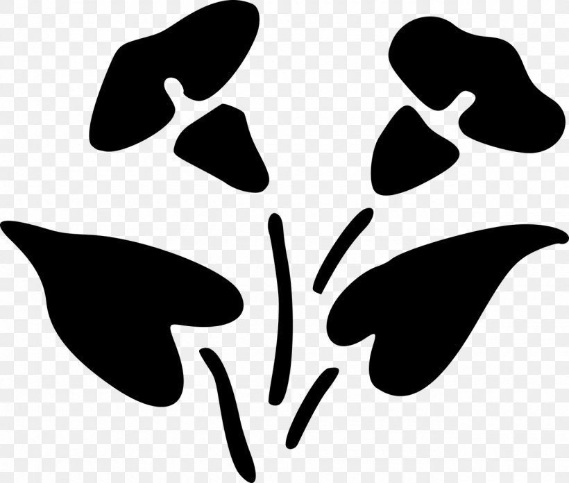 Black And White Leaf Silhouette Flower Clip Art, PNG, 1280x1087px, Black And White, Art, Artwork, Black, Flower Download Free