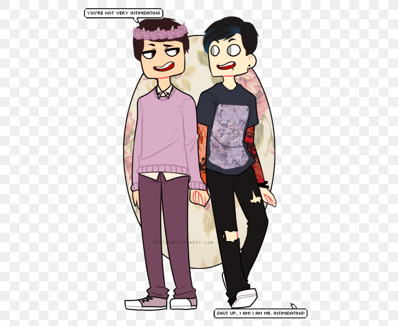 Dan And Phil YouTuber Fan Art Fiction, PNG, 500x672px, Watercolor, Cartoon, Flower, Frame, Heart Download Free