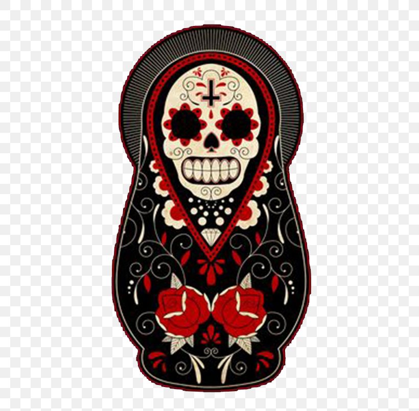 Calavera Day Of The Dead Matryoshka Doll Mexican Cuisine Tattoo, PNG, 500x805px, Calavera, Bone, Day Of The Dead, Death, Doll Download Free