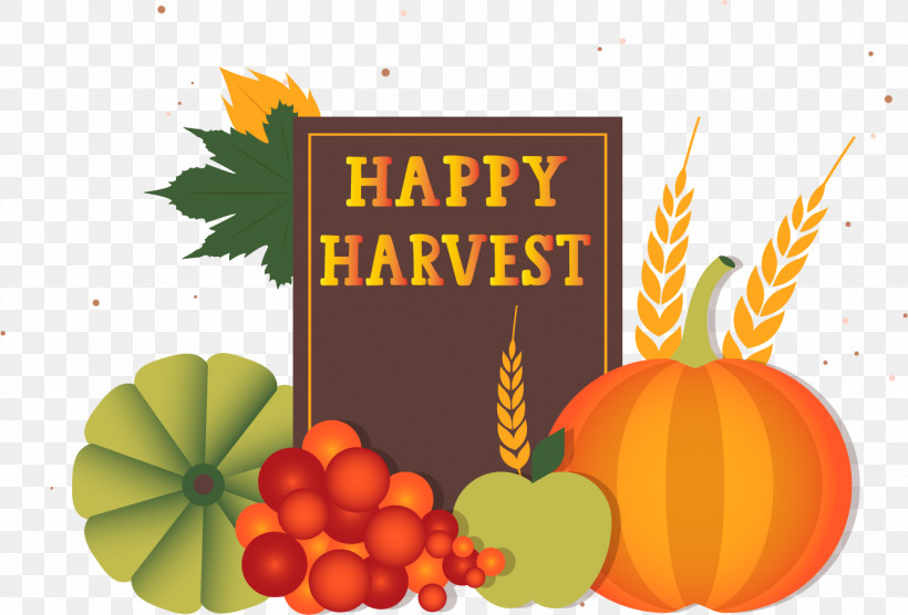 Happy Harvest, PNG, 1335x906px, Happy Harvest, Natural Food, Pumpkin, Thanksgiving, Thanksgiving Turkey Download Free