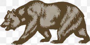 Bear Brown - California Republic Flag Of California California Grizzly Bear PNG